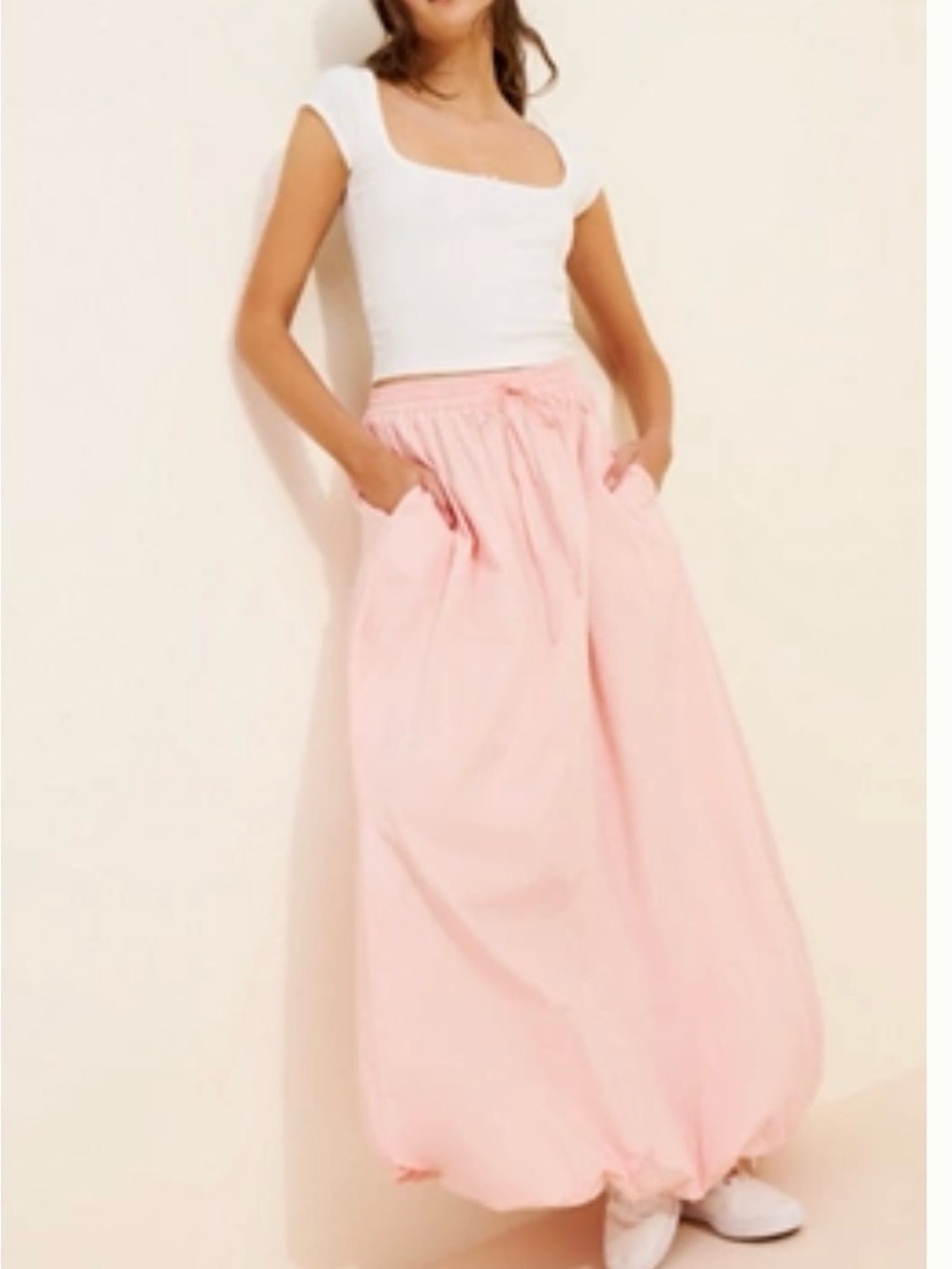 Anthropologie Drawstring Bubble Maxi Skirt